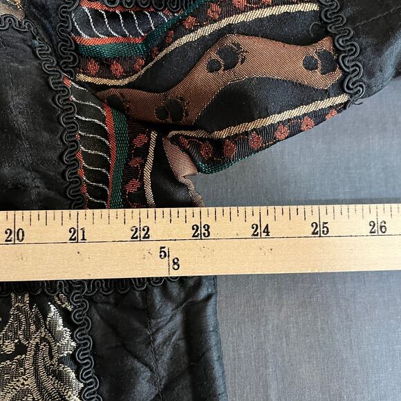 VTG Judith Ann Creations JA Resort Jacket Womens 1X Black Silk Patchwork Artsy - Picture 7 of 7